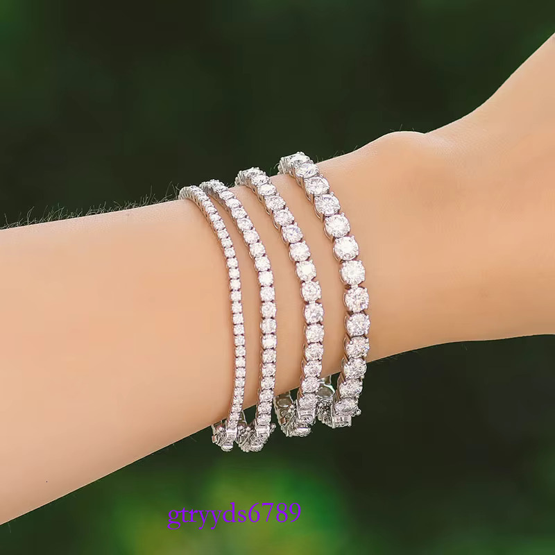 8mm Big Hip Hop Fine Jewelry Sterg Sier Necklace Iced Out D Color VVS Moissanite Dia Tennis Chain