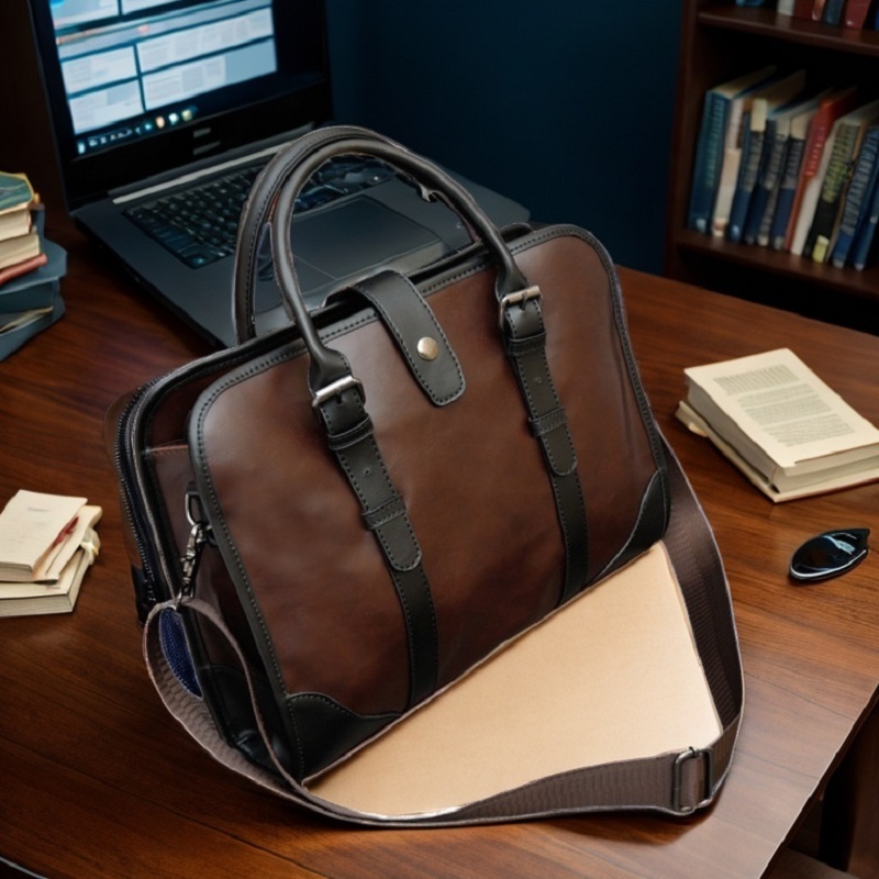 Free Shipping Briefcase 14 Inch Laptop Designer Suitcase Men's Business Office Crossbody Bag