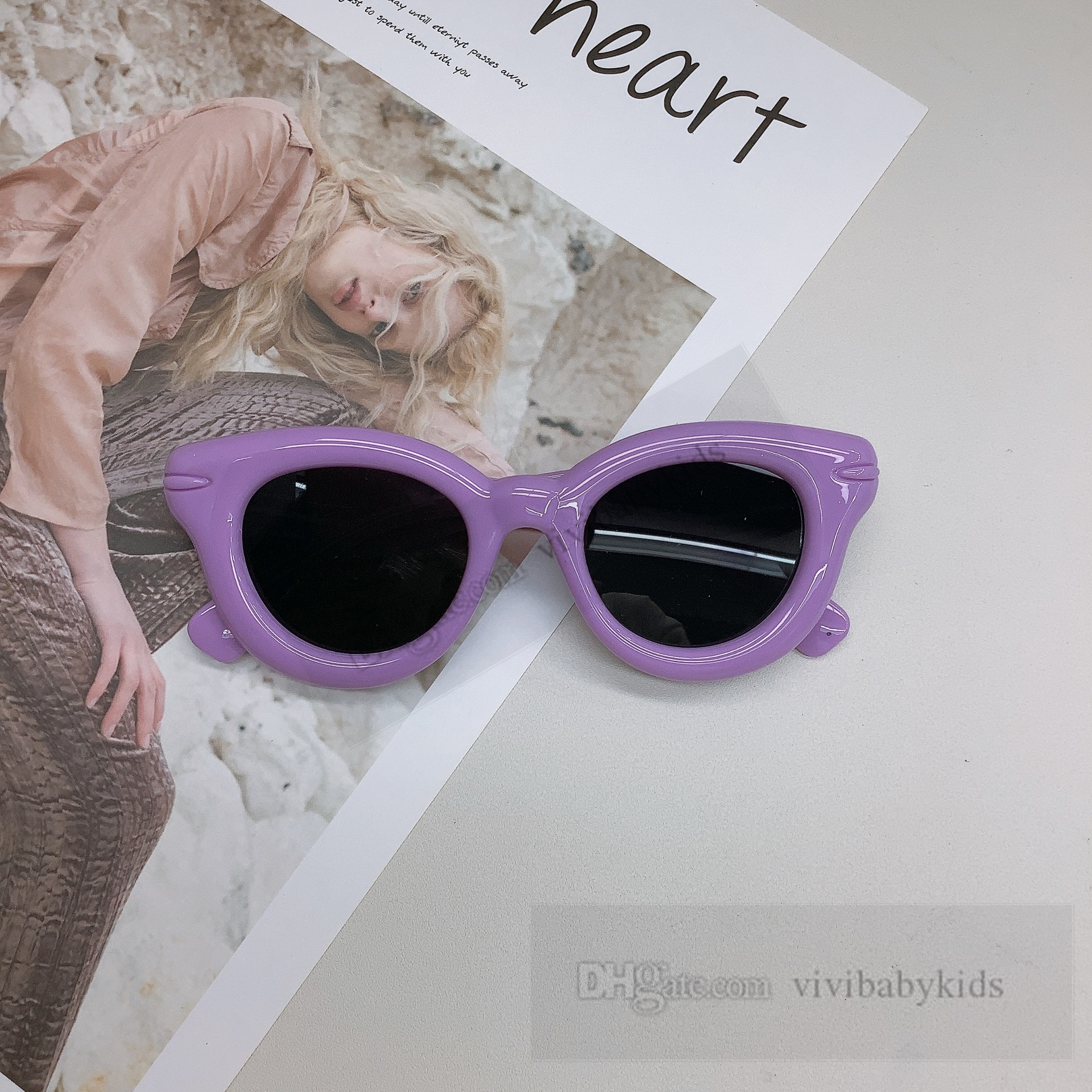 Kids sunglasses Lovely girls boys candy color cat eyes sun sunglass Ultraviolet-proof glasses eyewear fashion children shades Z7788 Z260305