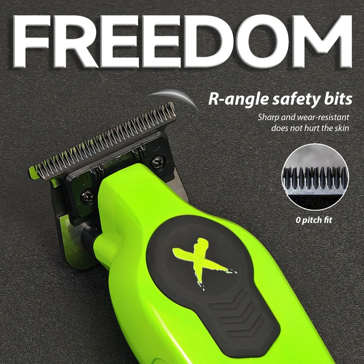 The BRDCLIP FA1T green professional barber carving gradient finishing machine with charging stand electric shearing machine 241119
