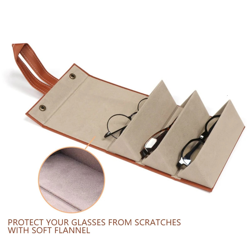 Foldable Glasses Storage Box Portable Glasses Organizer Sunglasses Eyeglasses Storage Containermulti-Slot Travel Glasses Case 240419