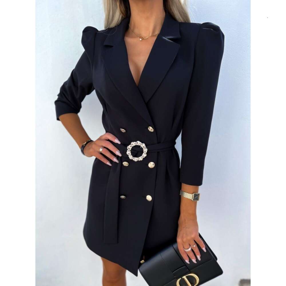 Fashionable New Suit Jacket Dress with Belt F41949