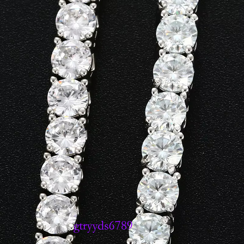 wholesale sier 10k 14k gold dia chain 2mm 3mm 4mm 5mm vvs moissanite tennis necklace