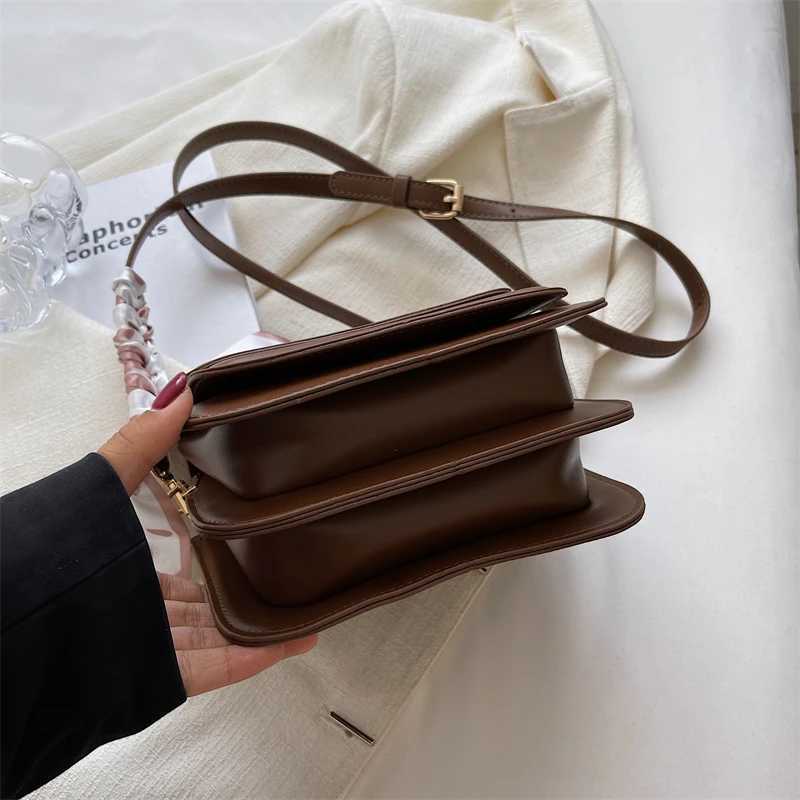 Entry lux Leather Shoder Bag Purse for Wen - Fi Crossbody Bags Underarm Bag Small Square Sahel Handbag Z241119