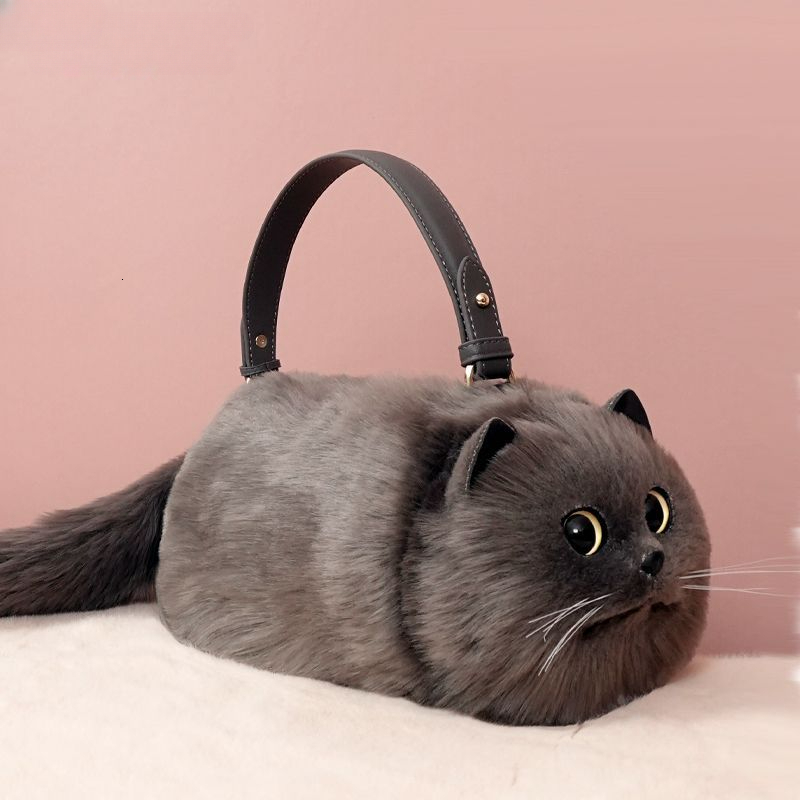 Shoulder For Women Cute Handbag Handmade Cat Doll Bag Female Birthday Gift Mini Messenger Bags Crossbody Silks and Satins BagVoyage