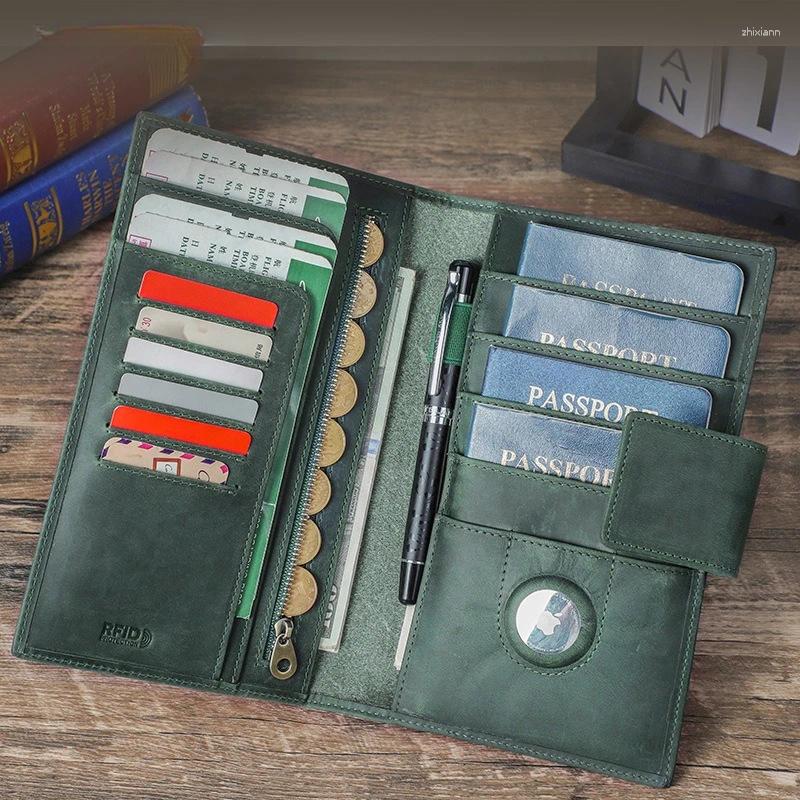 2025 NEW Card Holders Vintage Passport Wallet Travel Leather Holder Multi-card Bag Cover Car Family zhanyishengli