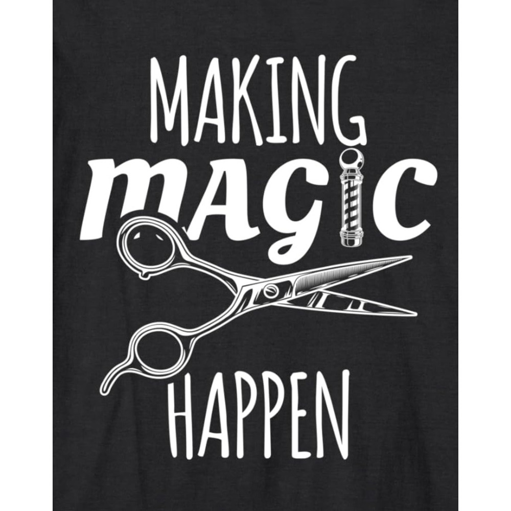 Long Sleeve Shirts for Men sweatshirt Making Magic Happen Barber Scissors Barbers Pole Long Sleeve Tee Streetwear Casual tops clothes cool