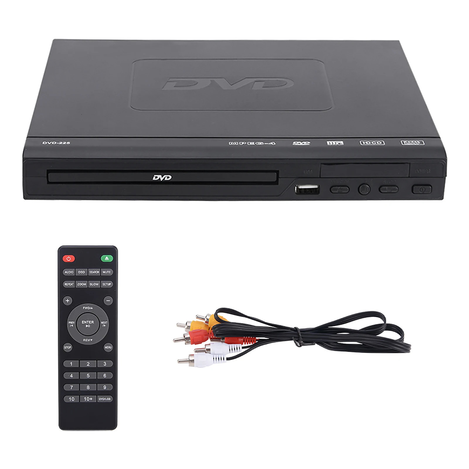 Home 720P 5.1 Surround Sound DVD Player With AV Cable Audio Video USB Compatible Music For TV Media Entertainment Movie 240415