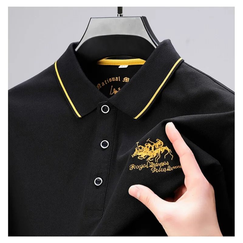 Summer Embroidered Polo Shirt Breathable High Quality Casual Fashion Short sleeved Tshirt 240409