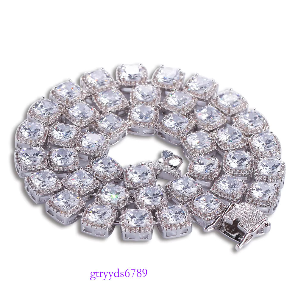 10mm Big Square dia Iced Out Hip Hop Jewelry Exaggerated Bg Tennis Chain HipHop Necklace