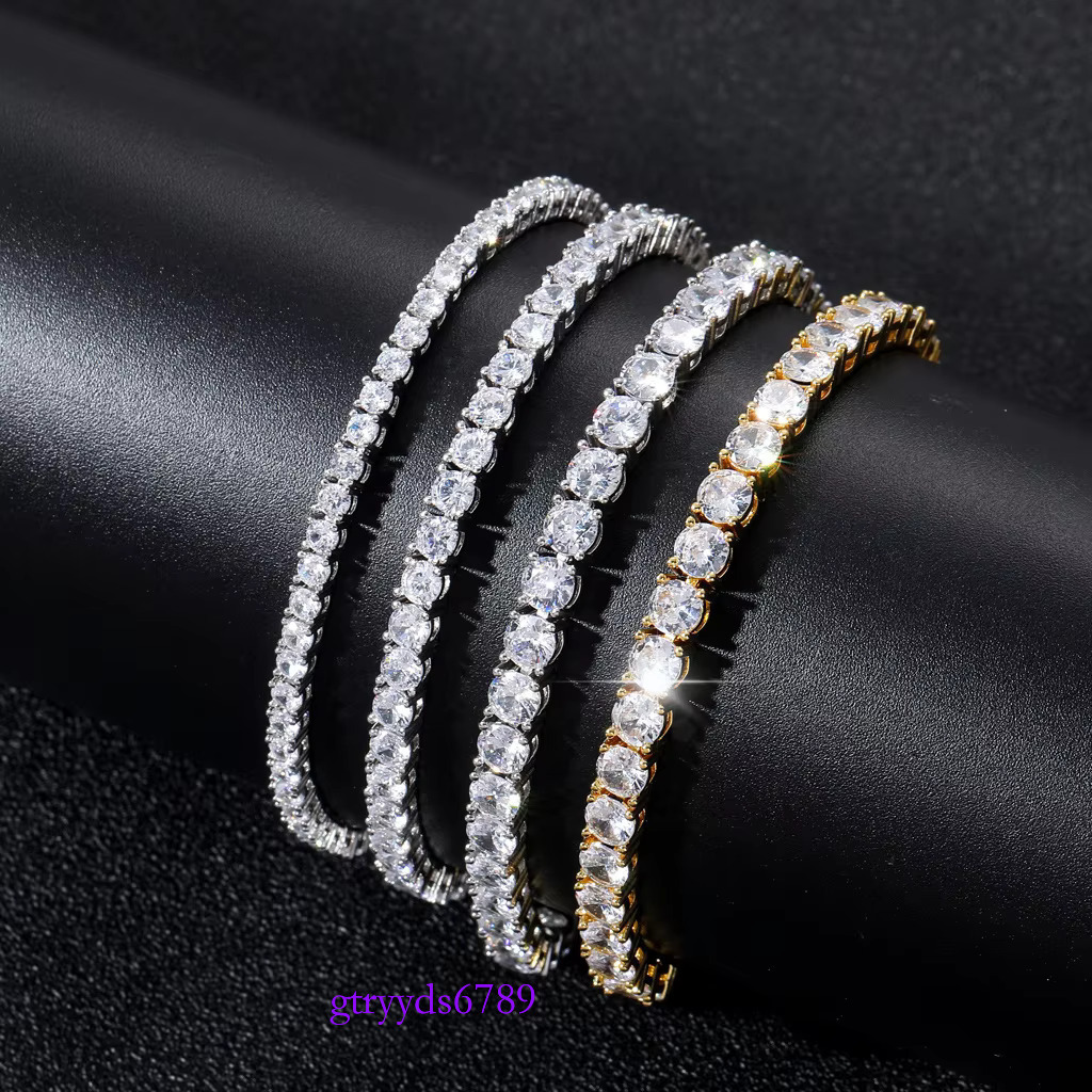 High Quality 3MM-6MM Iced Gold Chain Necklace Men Women HipHop Style Dia Bg Jewelry Tennis Players