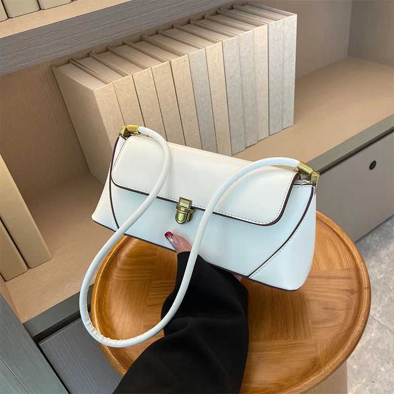 Fashion PU Leather Underarm Shoulder Bags For Women Trend Designer French Style Female Tote Ladies Flap Handbags Y250320