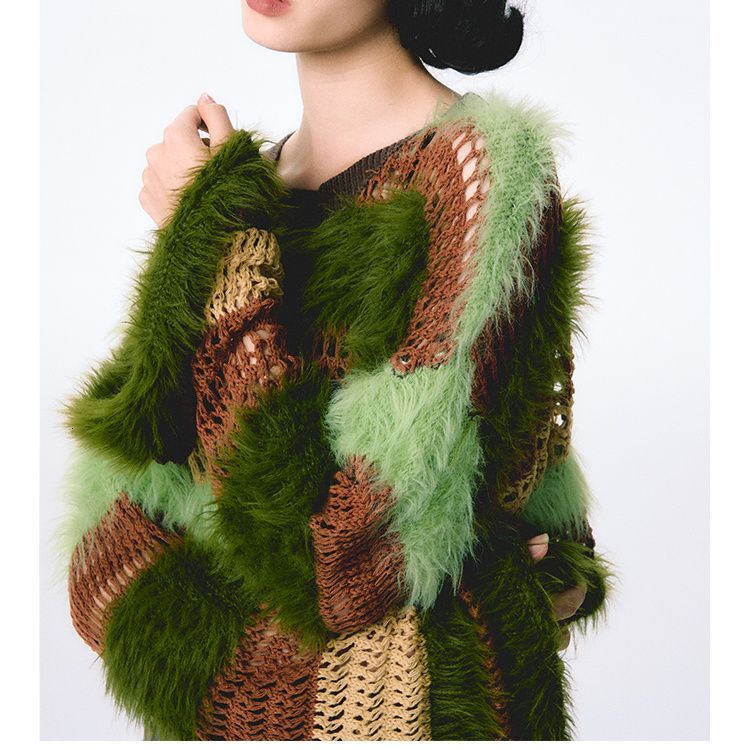 Haruku New Patchwork Oversized Autumn Winter Jumper Short Sweater Women Kawaii Fashion Hollow Pullover Sueter Mujer