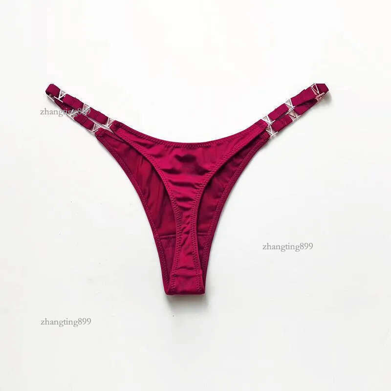Women's Panties 3 Pcs Thongs Metal Luxury Ice Silk Sexy Underwear Fitness Low Waist Satin Sex String Seamless Briefs