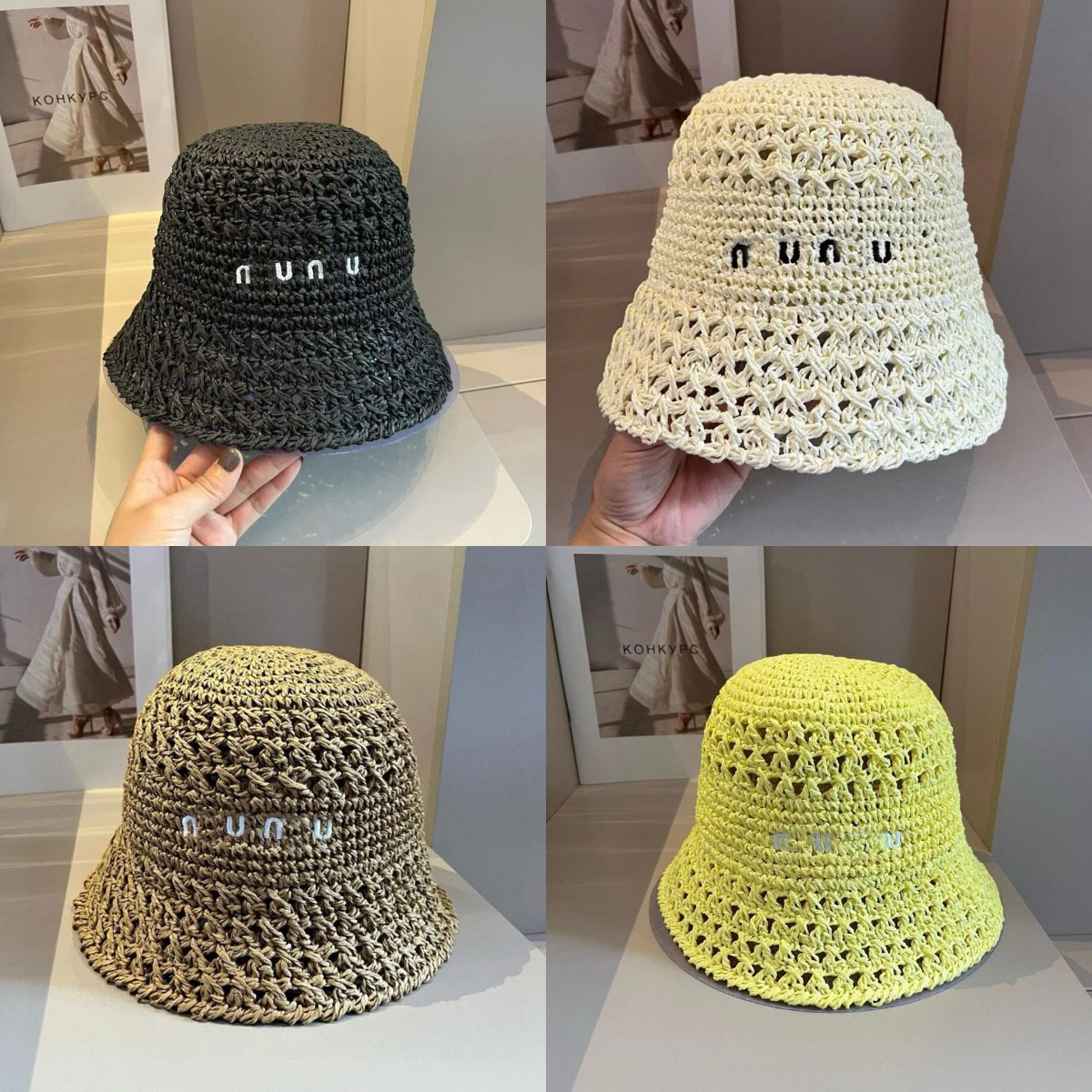 Designer Bucket Hat Luxury Straw Hat Women Letter Woven Hat Luxury Sunhat Summer Beach Cap Crochet Hat Brand Sun Hat Outdoor Casual Caps