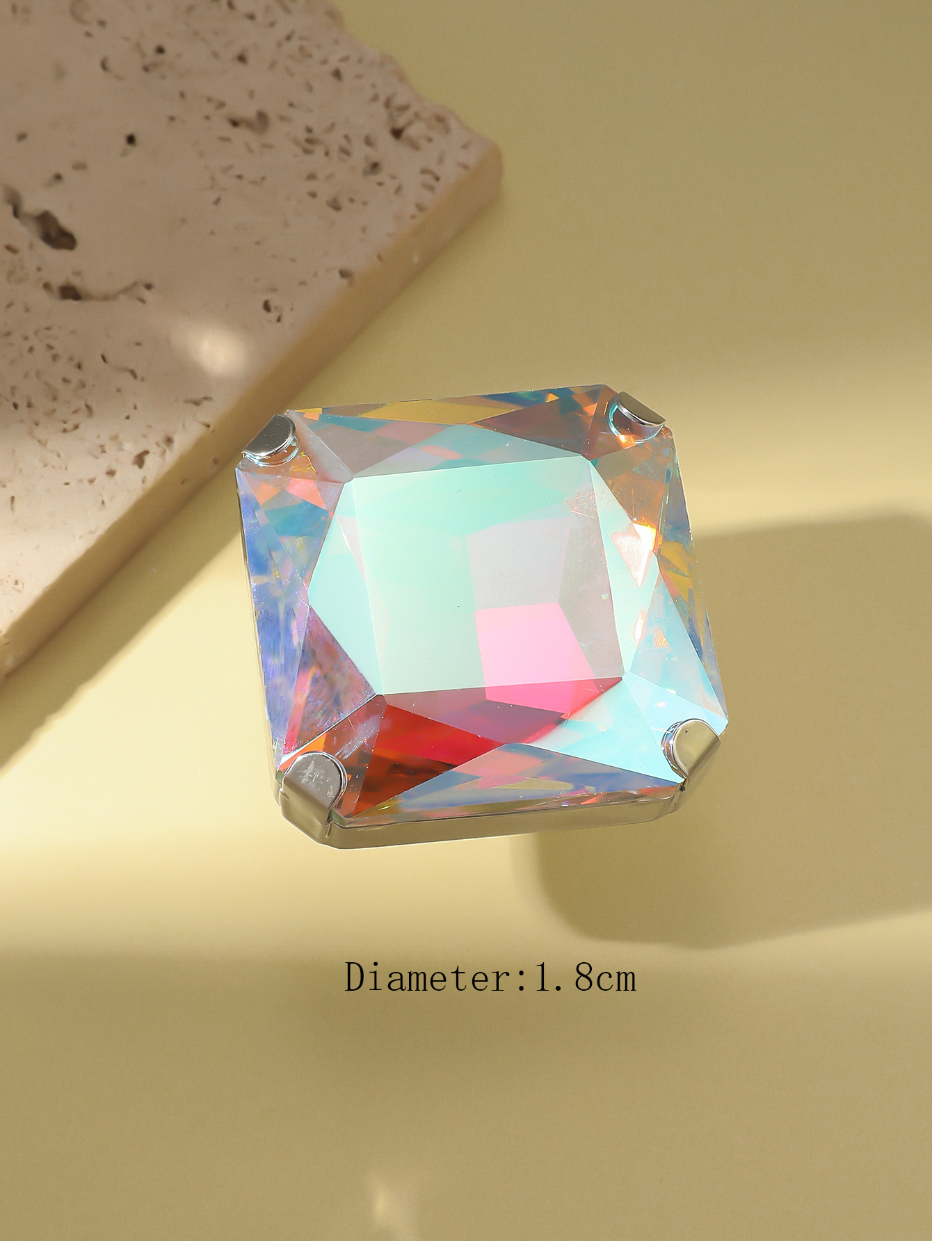 Cluster Rings Y2K 5PCS/LOT Colorful Open Adjustable Square Rhinestone Ring Fashion Jewelry Accessory For Party