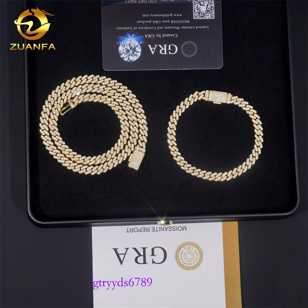 Pass Tester VVS Moissanite Lab Dia Sier 6MM Bracelet and Hip Hop Iced Out Jewelry Cuban k Chain