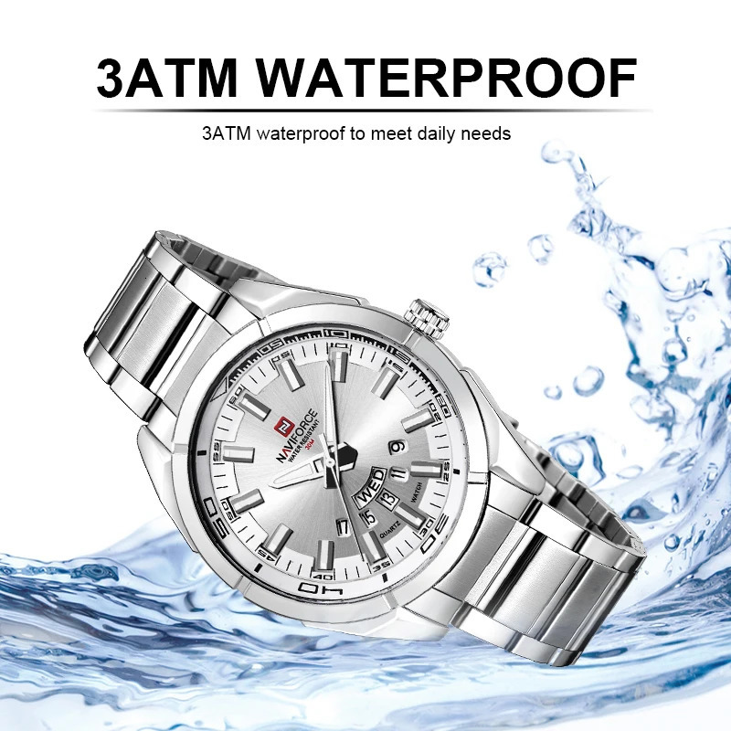NAVIFORCE Classic Casual Watch for Men Stainless teel Sport Waterproof Male Watches Quartz Date Display Clock Relogio Masculino 240419