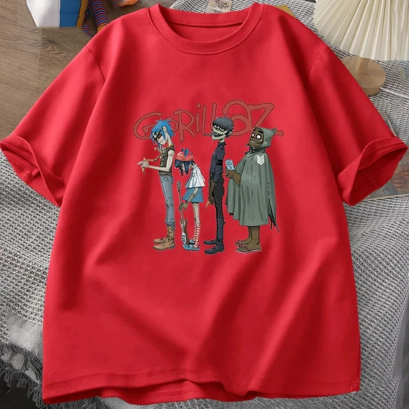 Music Band Gorillaz PUNK ROCK T Shirt Men Women Summer 90s Oneck Cotton Short Sleeve Tshirts Clothes Vintage Y2K Clothing Tee 240409