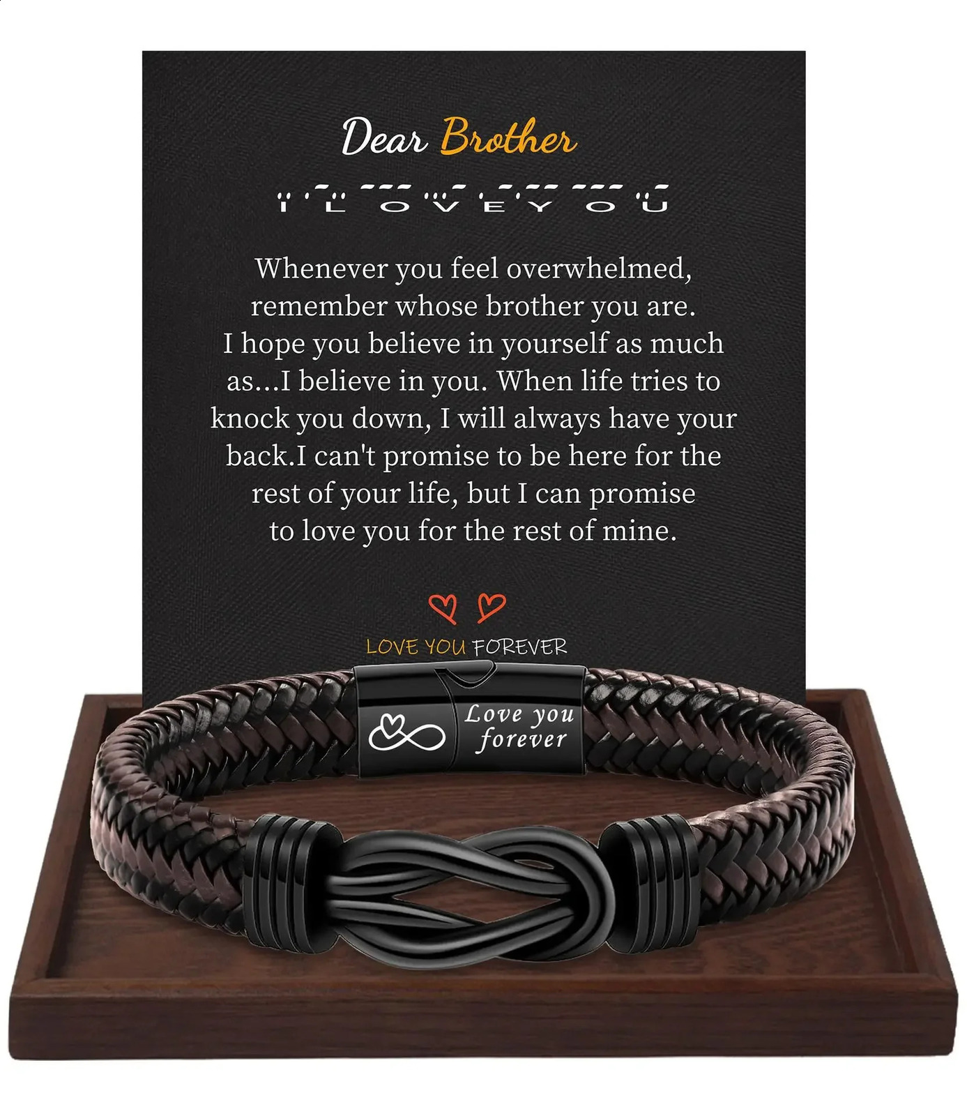 Stainless Steel Leather Bracelet To My Son Grandson Dad Braided Jewelry for Men Festival Gift Row Magnetic Closure 241119