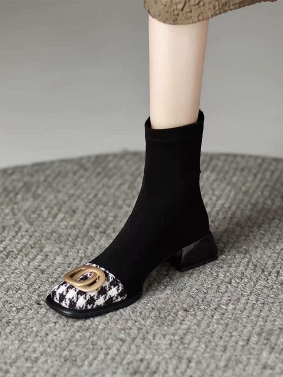 SALES HOT Autumn/Winter Women Sheep Suade Round Toe Square Mid-Heel Ankle Boots Tassel Zipper Fashion Office Ladies Shoes 4844