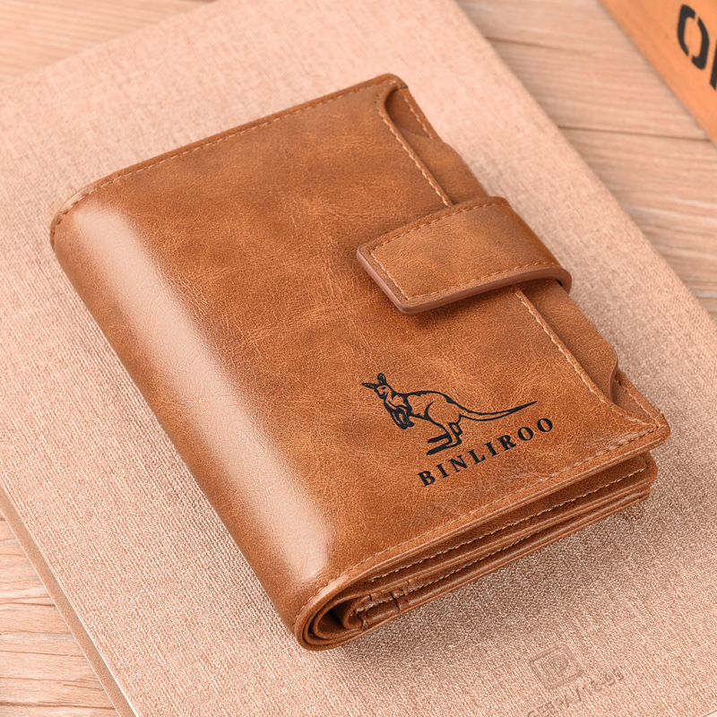 Men's RFID-Blocking Leather Zippered Wallet with Business Card Holder - Elegant PU Material