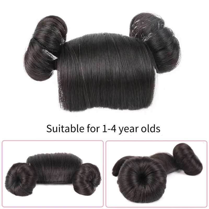 Baby girl wig headband baby hair bundle wig short hair decoration cute headband bangs W241119