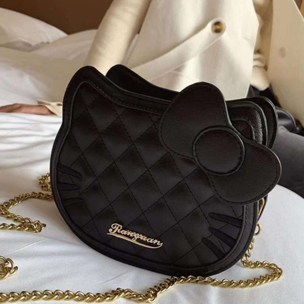 2024 new single shoulder crossbody KT niche diamond grid chain versatile small cute women's bag