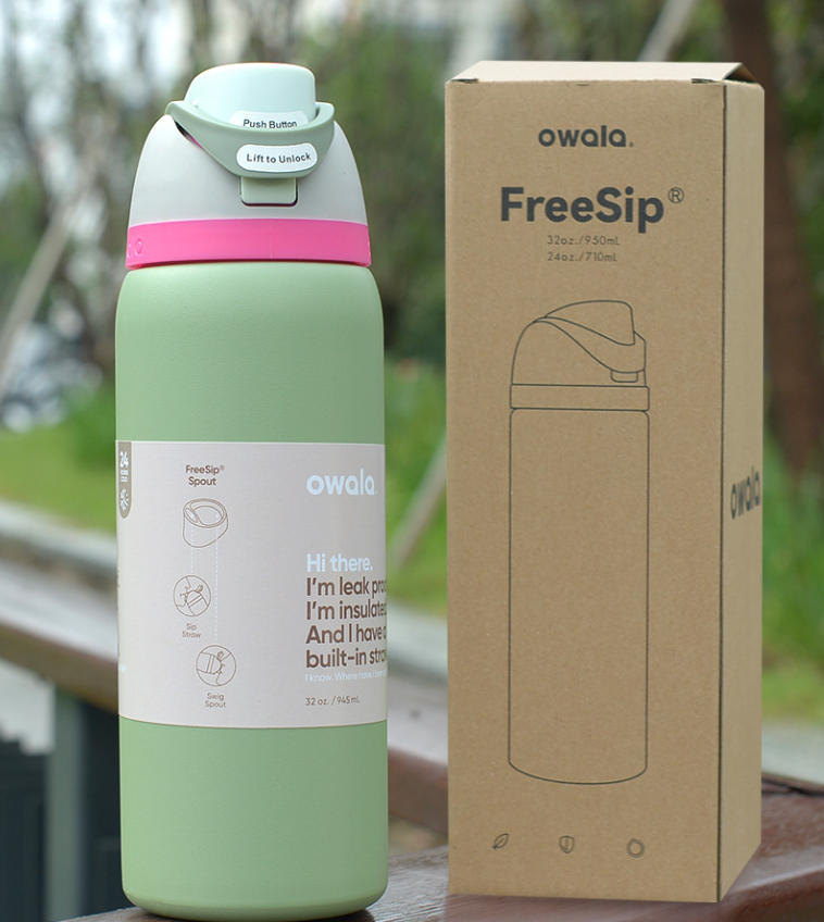 Owala DHL Freesip Insulated Stainless Steel Tumblers With Straw For Travel Mugs School Sports Water Bottles 24Oz 32Oz 0113