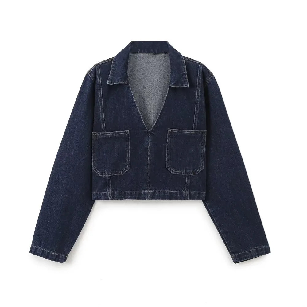 Autumn Womens Fashion Casual Collar Long Sleeve Short Denim Shirt High Waist Wide Leg Jeans Set 241118