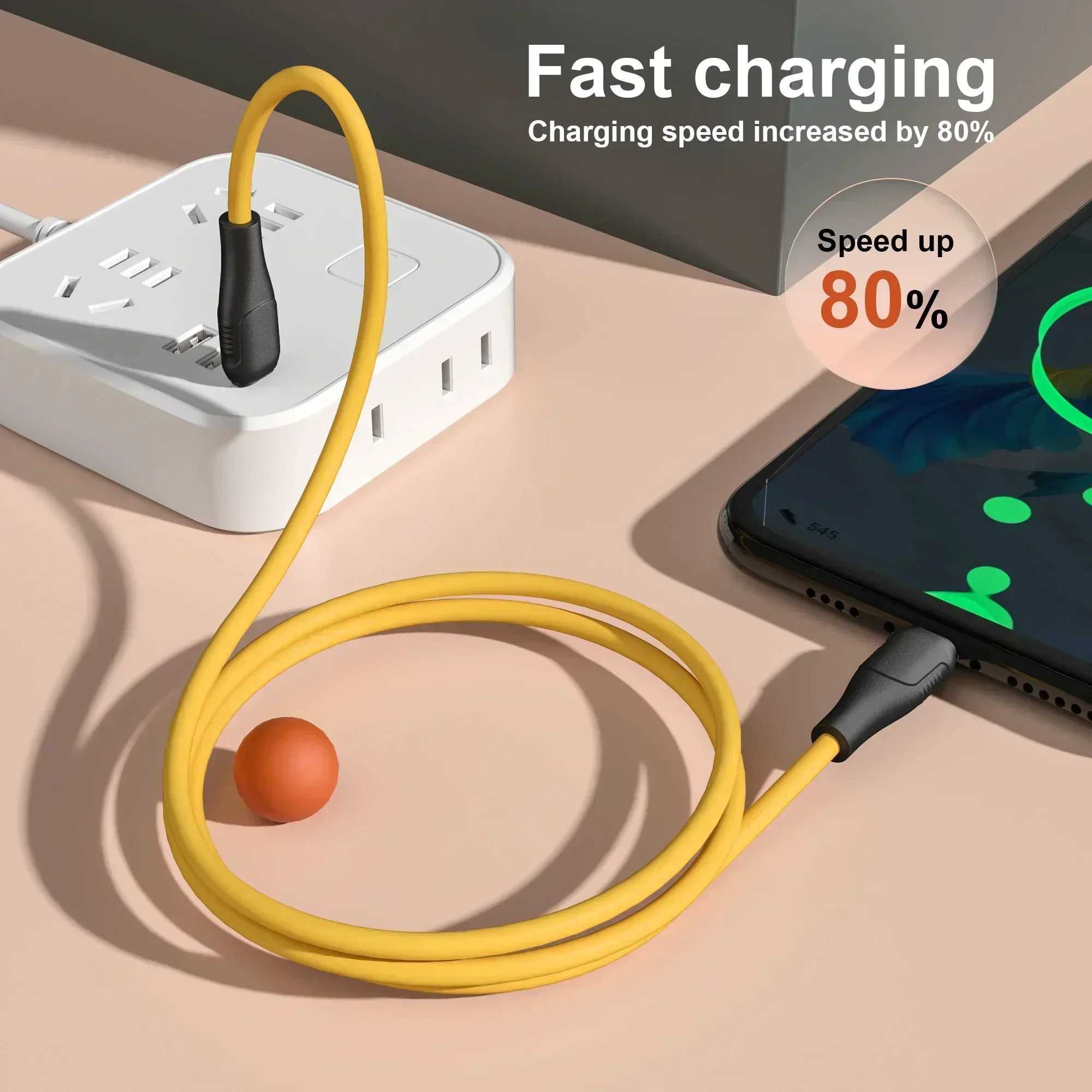 65W 3-Port GaN USB PD Phone Charger USB C to Type C High Speed Charging Data Cable QC3.0 Phone Wall Adapter Y241119