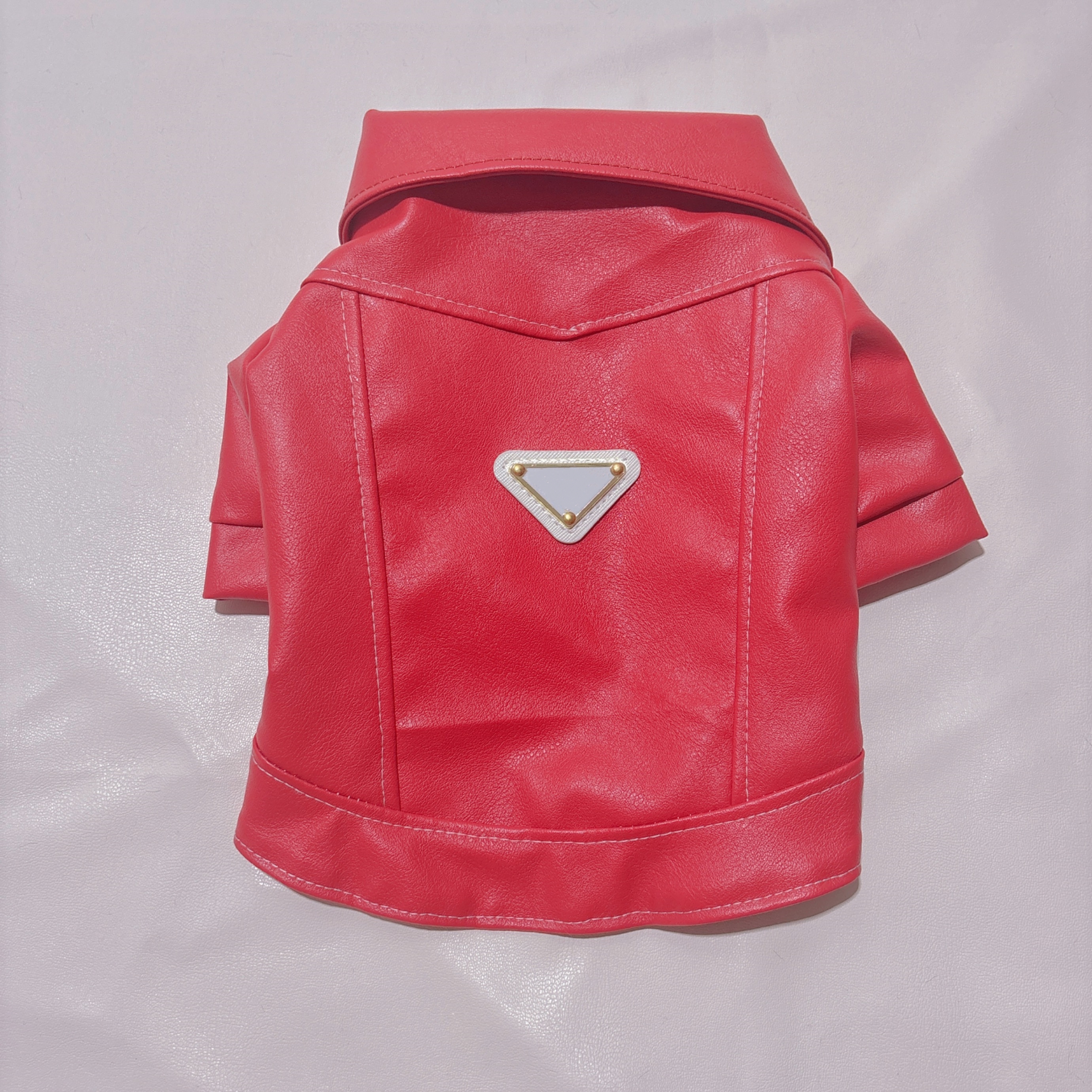 free shipping Designer Dogs Small Dog Winter Coat PU Motorcycle Pet Gear Warm Puppy et Waterproof Doggy Leather Cold Weather Clothes Red XXL Y164