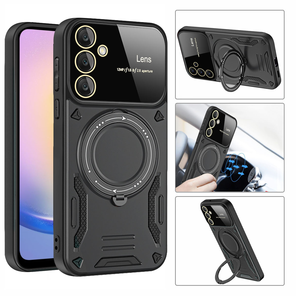 YOUDUN Swivel Ring Stand Magnetic For Magsafe Case Heavy Duty Cover For Samsung A07 A17 A06 A16 A26 A36 A56 A05 A05S A15 A25 A35 A55 A14 A34 A54 A13 A