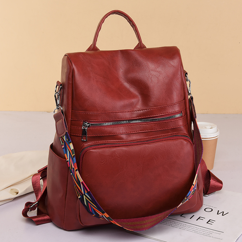 2023 New Designer Women High Quality Leather School Bags For Teenagers Girls Large Capacity Travel Backpack