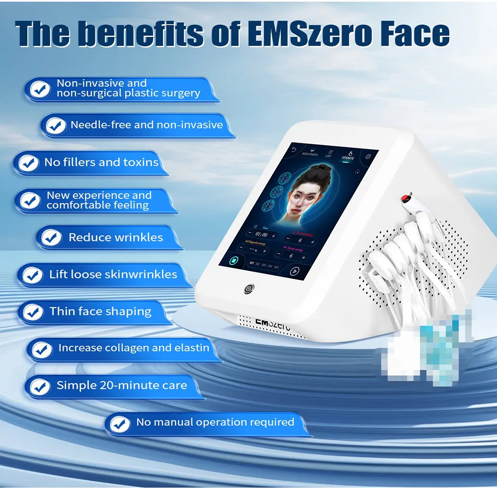Newest 5 IN 1 Ems Machine Muscle Stimulator Face Care Wrinkle Ems Machine Beauty Salon Forehead Tighten Face Lifting Ems Cleaning Face Lines Machine