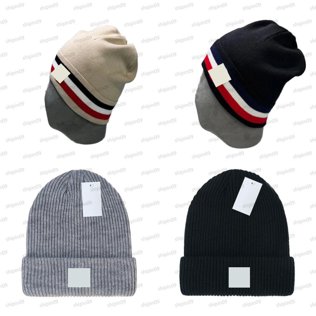 Winter hats for men designer beanie knitted skull cap designer outdoor thermal stripe bonnet ski womens luxury beanies hat black grey blue classic fashion sh019