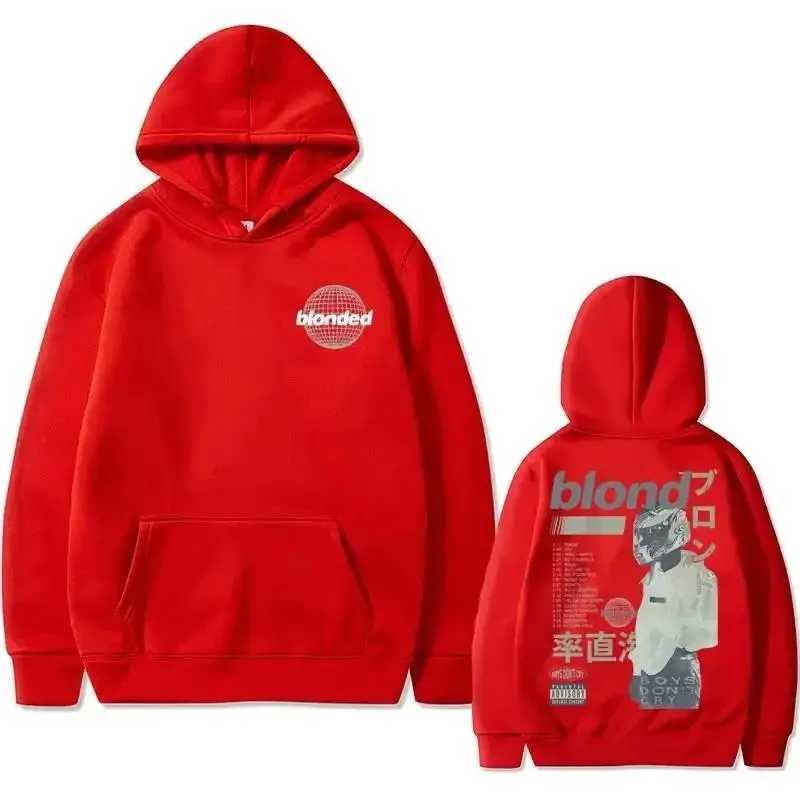 Rap singer Frank double-sided printed hoodie rap mens blonde hip-hop sportswear ocean super big hoodie mens retro streetwear Y241118