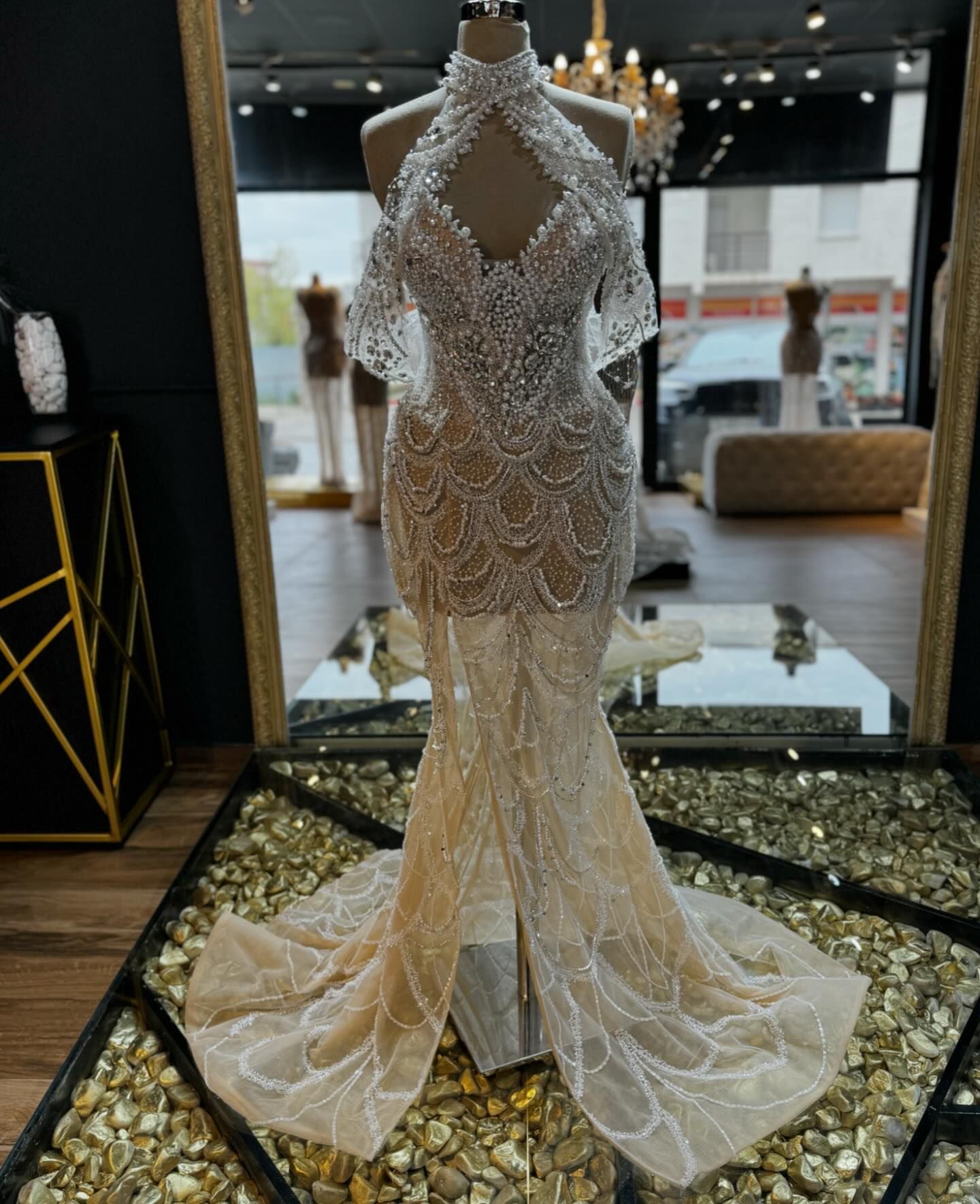 2024 Aso Ebi See Through Mermaid Prom Dress Beaded Crystals Sequined Evening Formal Party Second Reception Birthday Bridesmaid Engagement Gowns Dresse