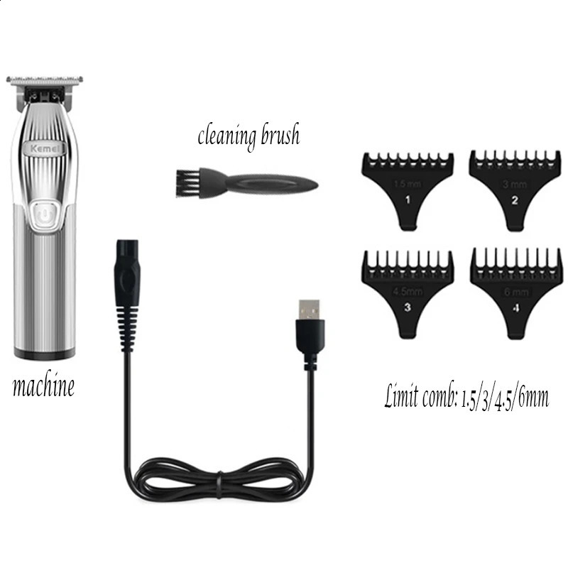 Original Kemei Professional Cordless Rechargeable Mens Hair Trimmer Electric Hair Clipper 241119