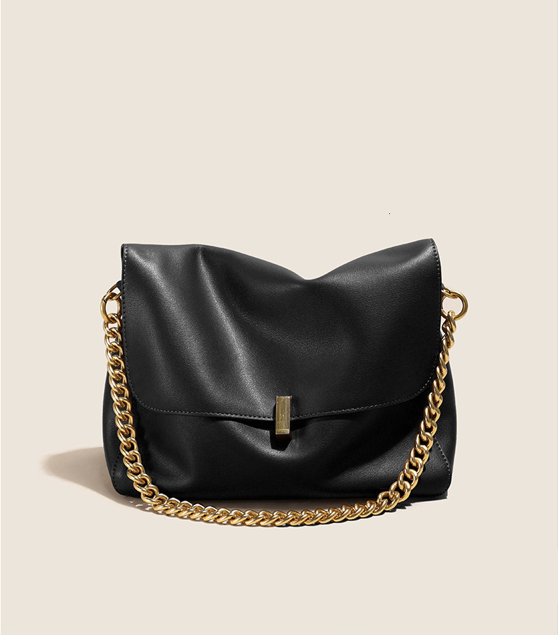 Large Korean Cow Flap Shoulder Chain Bag Solid Genuine Leather Female Crossbody Handbag Messenger Genuine Leather BagVoyage