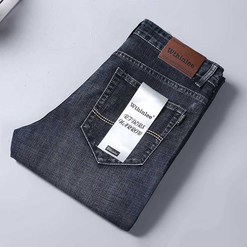 New Business Mens Jeans Casual Straight Stretch Fashion Classic Blue Black Work Denim Trousers Male Brand Clothing W250118