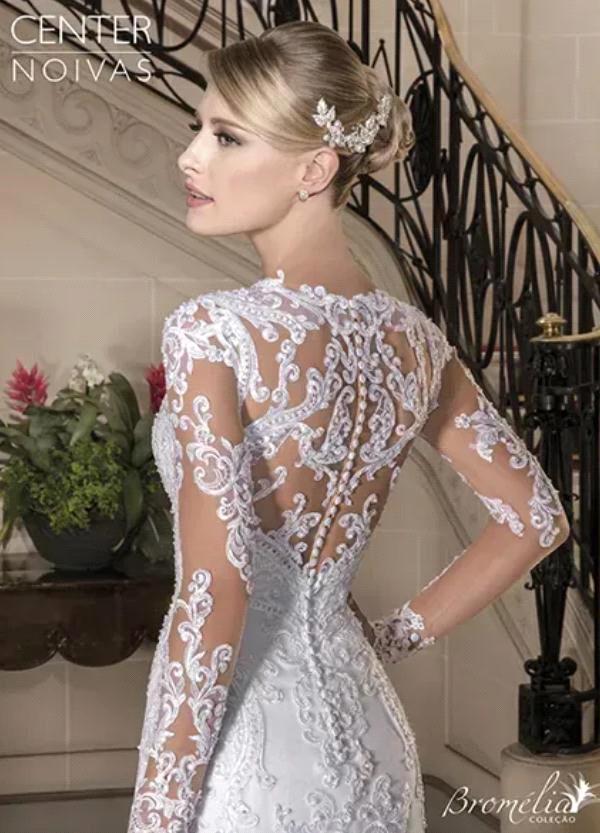 Vintage V-Neck Long Sleeve Dresses Beaded Button Back Sheer Bridal Wedding Gowns Vestido De Novia Bc18660 6660311