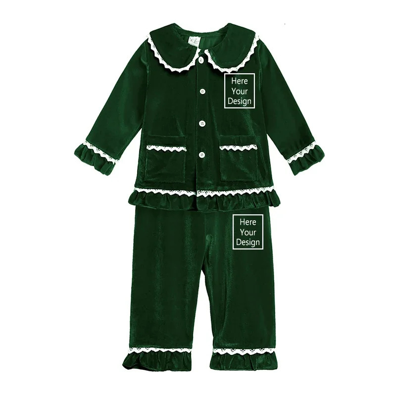 Childrens Boys and Girls Velvet Pajama Set Holiday Match Family Pjs Add Your Name Father Mother and Me Custom Pajamas 241118