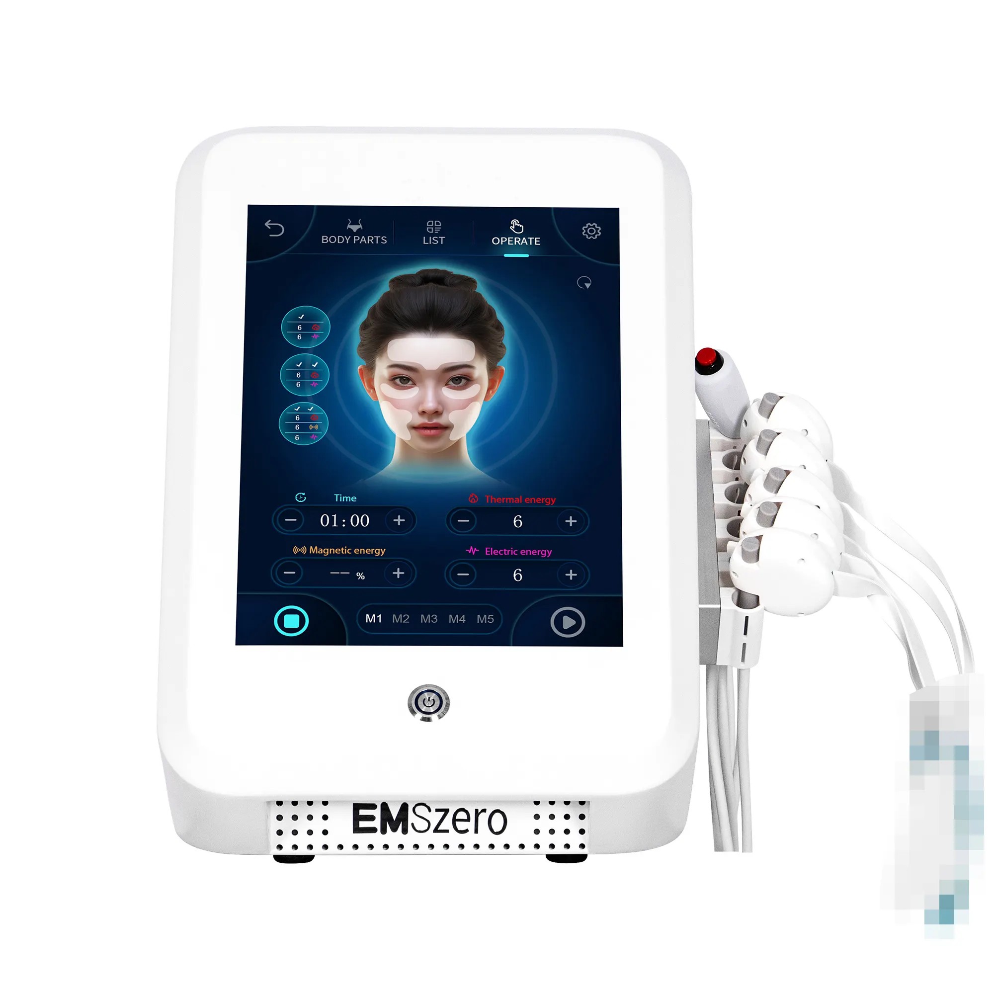 Newest 5 IN 1 Ems Machine Muscle Stimulator Face Care Wrinkle Ems Machine Beauty Salon Forehead Tighten Face Lifting Ems Cleaning Face Lines Machine