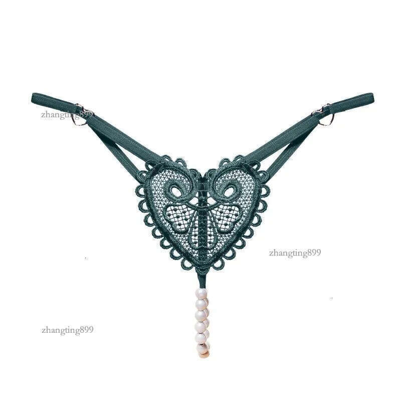 Women's Panties 25# Women Crotchless Sexy Lingerie Lace Pearl Thongs Ladies Girl Porno Underwear G-string Sex Transparent