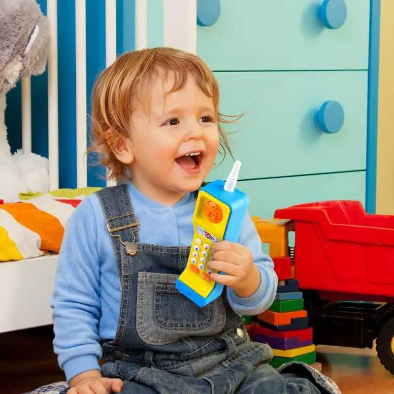 Toy Cell Phones Fun Musical Microphone Toy Educational Call Chat Learning Play Phone Light Sound Effects Parent-ChildXJ241118