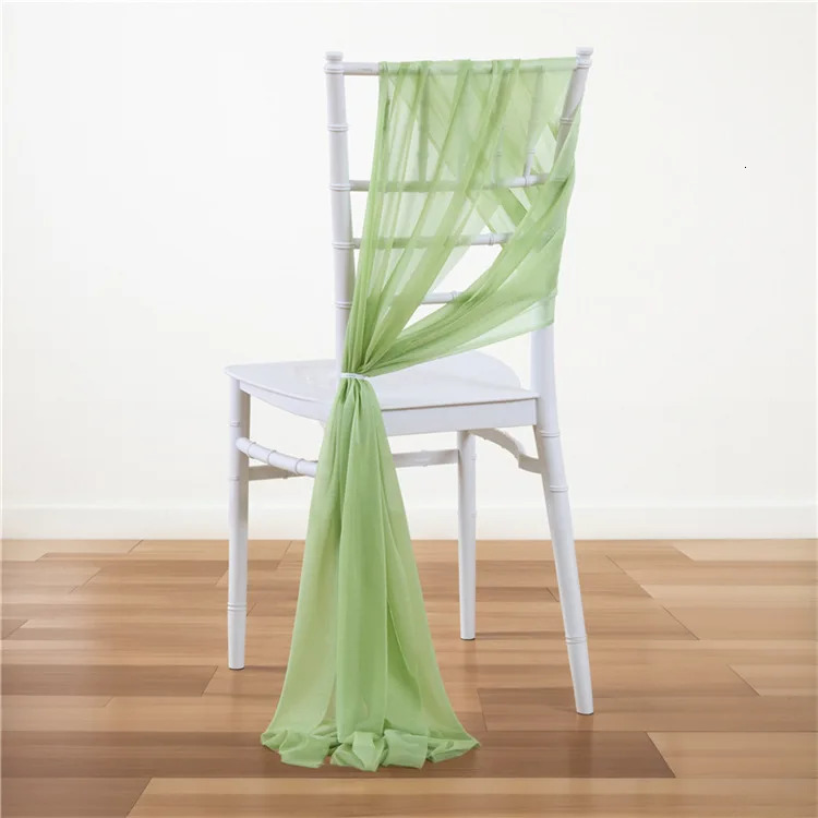 10Pcs 17x250cm Rust Chiffon Chair Sashes 5 Set Sash Wedding Covers Ribbon Party Aisle Decor 241118
