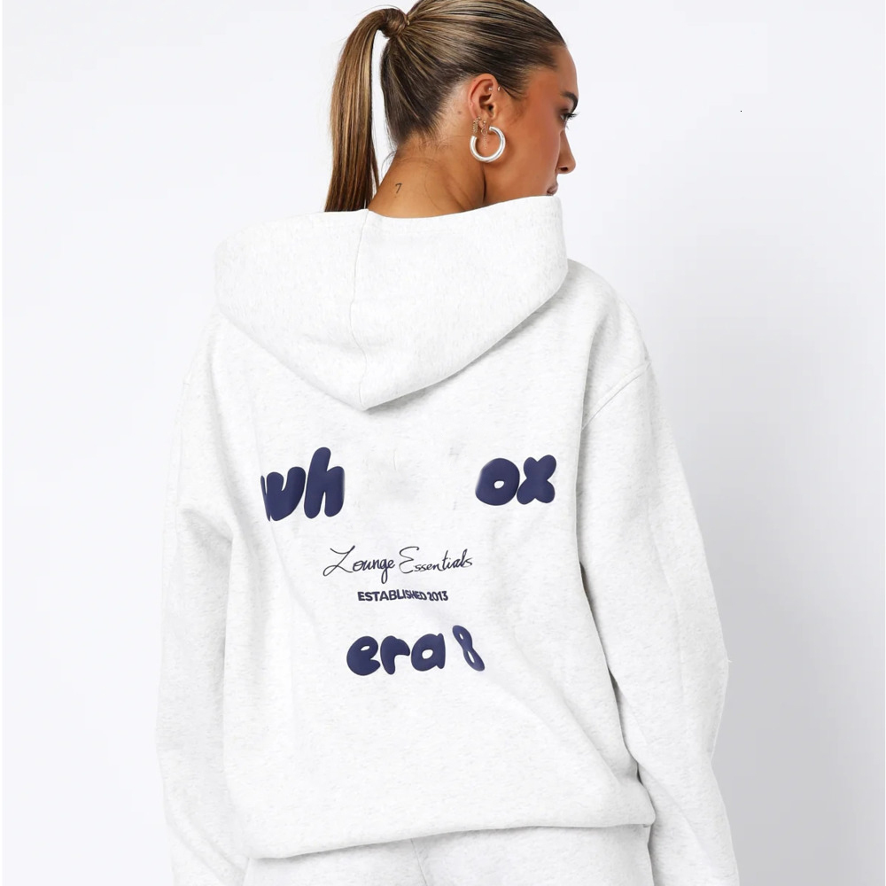 Whitees Fox Hoodie And Sweatpants Set - Spring Fleece Tracksuit With Graphic Print, Loose Fit Hooded Two-Piece Sweatsuit For Men And Women - Black 1E4