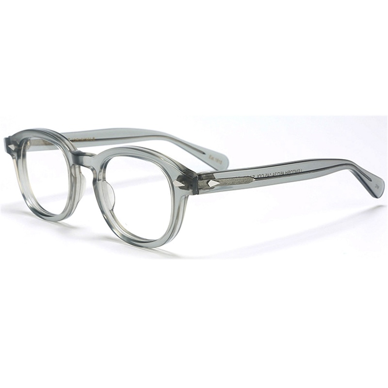 LEMTOSH Acetate Glasses Johnny Depp Optical Prescription Frame Men Women Round Vintage Glasses Reading Handmade Women Spectacle Frame Tortoise Clear L