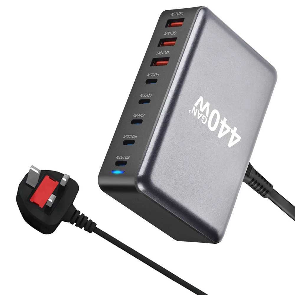 New 440W Gan Quick Charger 3.0 USB Type C Quick Charger Mobile 8-Port 5C3A PD Charger Easy to Carry Tablet Charger Y241119